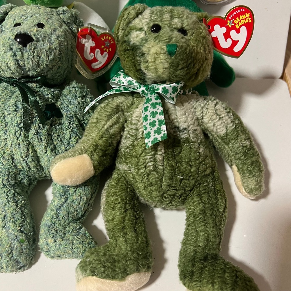 Ty Beanie Babies St Patricks Day Bear Lot Erin Shamrock‎ Clover Luck-e 6pc Set - Picture 4 of 16